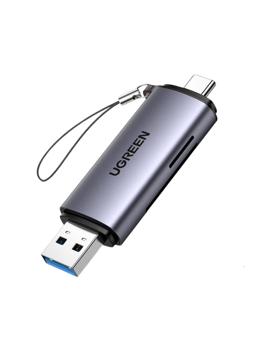Lector de Tarjeta Ugreen USB C a USB-A OTG 5Gbps Gris