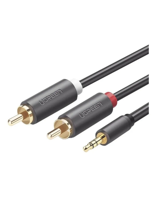 Cable Adaptador de Audio Ugreen 3.5mm a 2 RCA (Estéreo) 3 Metros