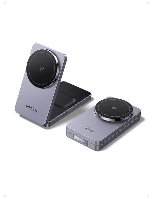 Cargador Magnético Qi2 Ugreen 2 en 1 15W Carga Rápida
