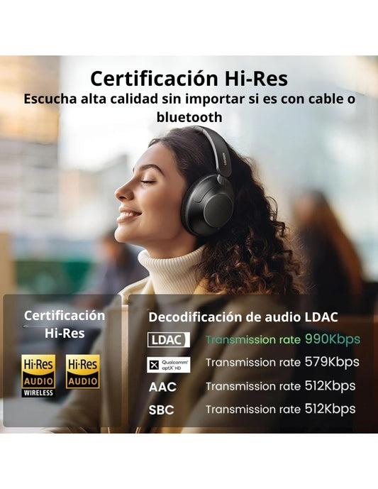 Audífonos de diadema inalámbricos HiTune Max5 UGREEN negros