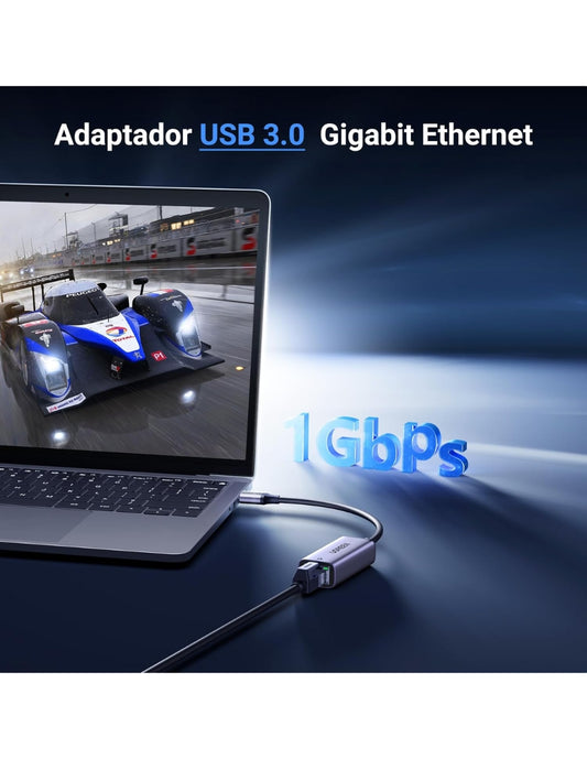 Adaptador UGREEN USB 3.0 a Ethernet Gigabit 1000Mbps - Carcasa de Aluminio Premium