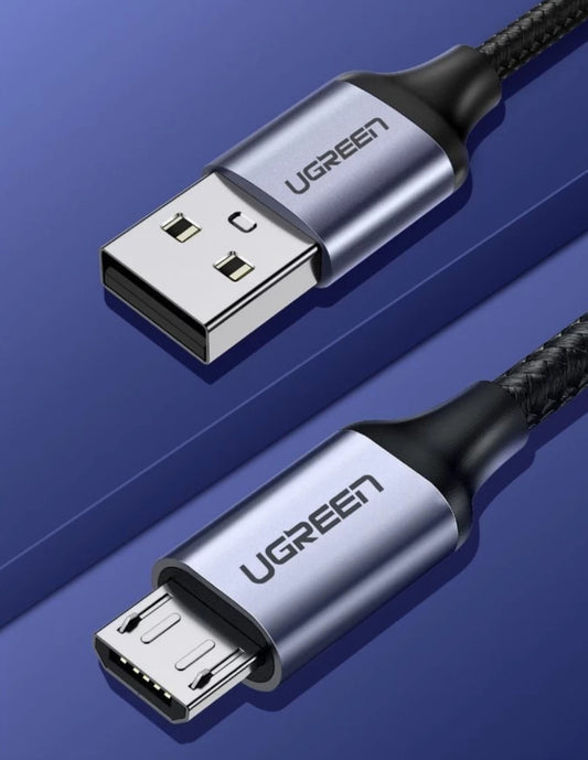 Cable USB A a Micro USB Ugreen 480 Mbps Reforzado de 1 m color negro