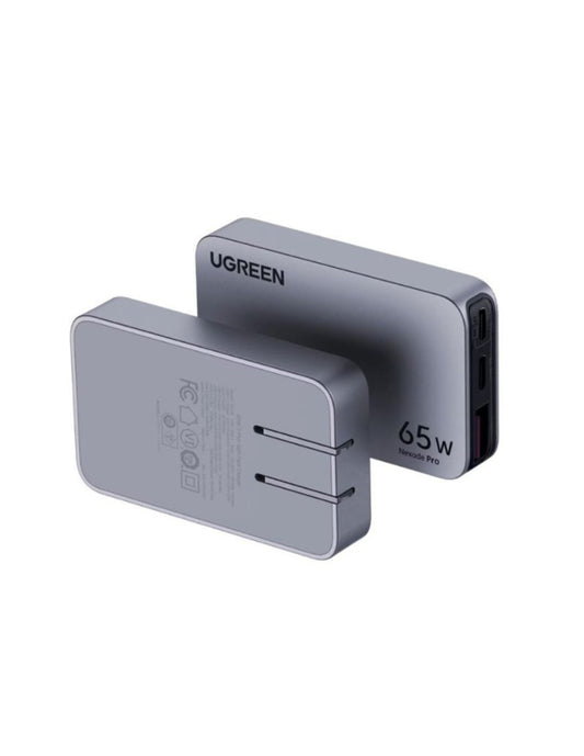 Cargador Ugreen Nexode Pro 3 salidas 65W Ultra Delgado de Carga Rápida