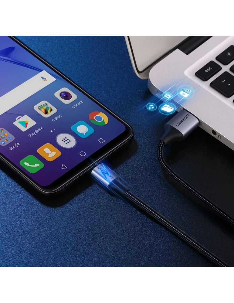 Cable USB A a Micro USB Ugreen 480 Mbps Reforzado de 1 m color negro