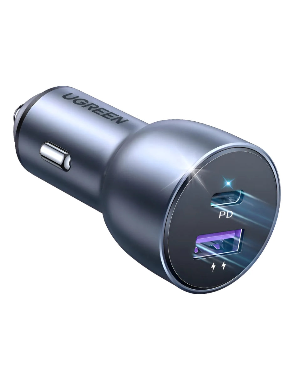 Cargador Auto Ugreen 60980 52.5W Dual PD 3.0 Qc 3.0 Aluminio