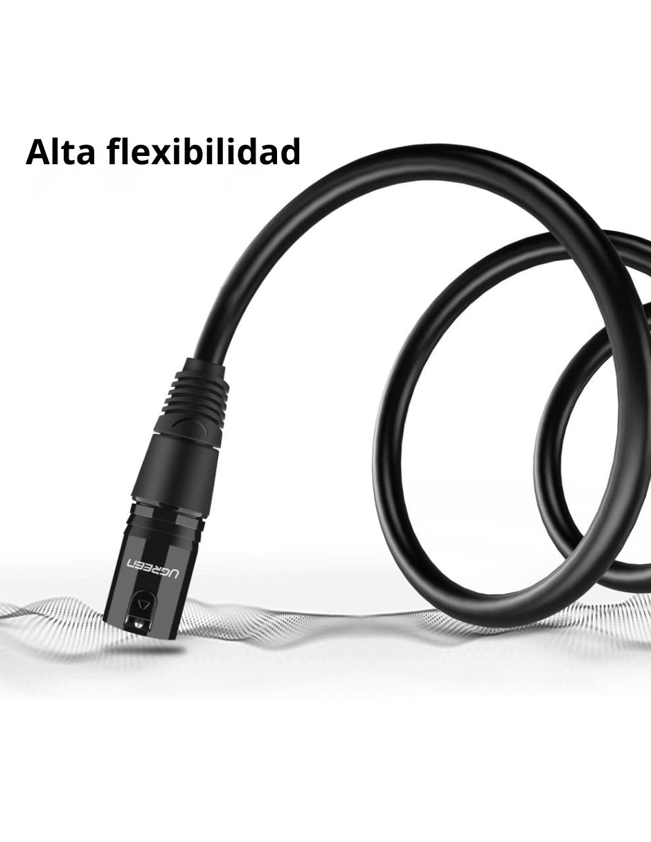 Cable Micrófono XLR Macho Hembra 5m Ugreen 20712 Canon Profesional