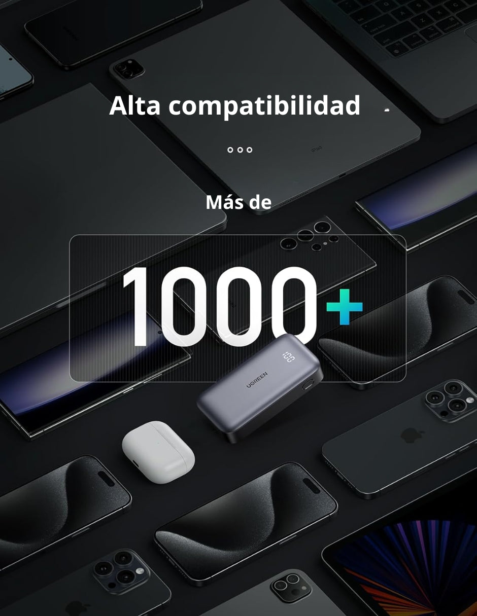 Power Bank Ugreen 10,000mAh USB-C de Carga rápida 30W Negro