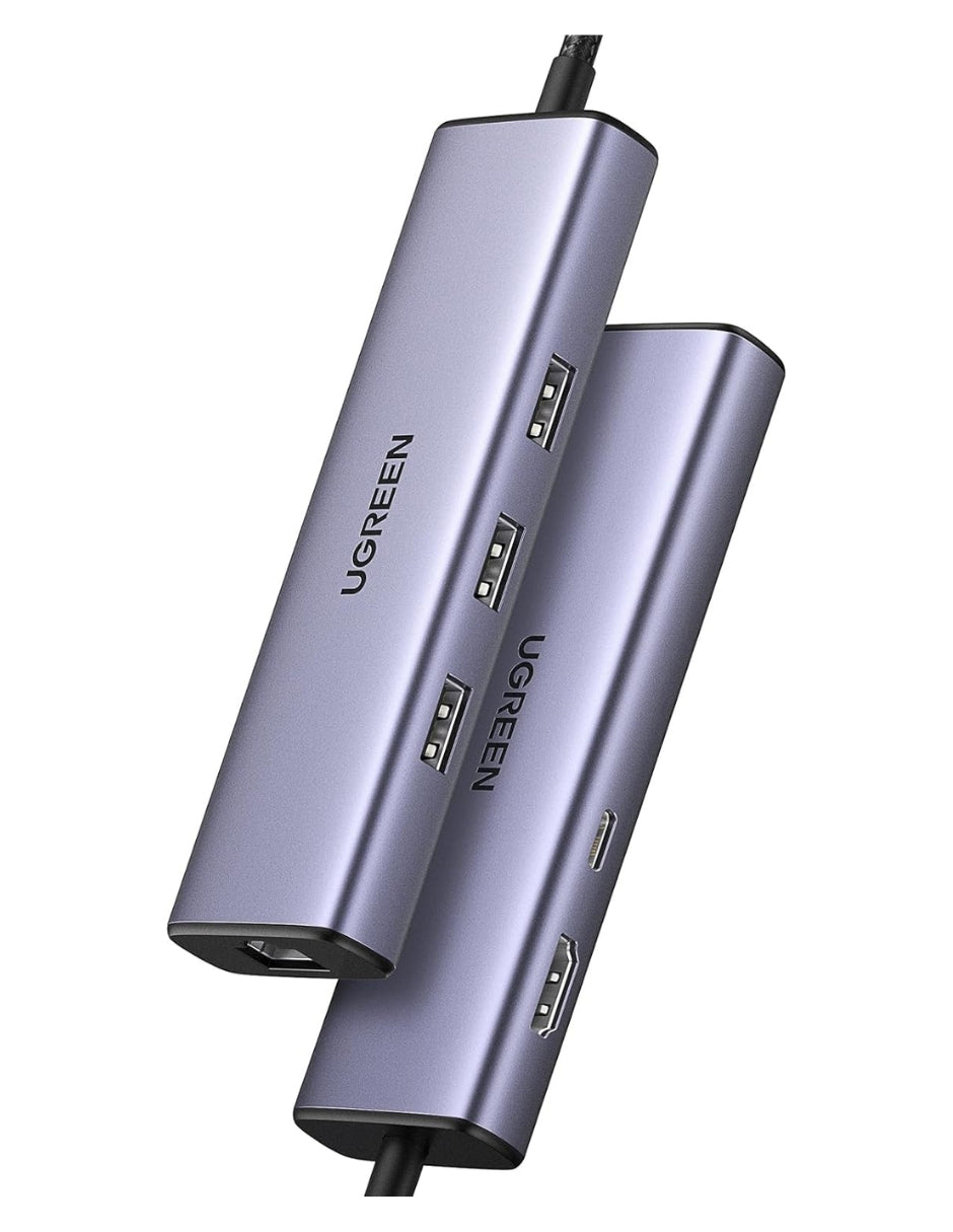 HUB USB-C 6 en 1 UGREEN 3 USB-A, 1 USB-C, HDMI 4K/30hz y Ethernet