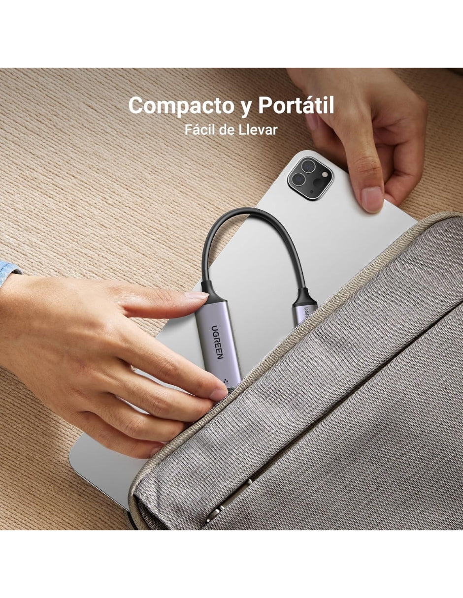 Adaptador UGREEN USB 3.0 a Ethernet Gigabit 1000Mbps - Carcasa de Aluminio Premium