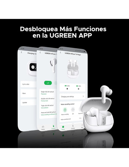 Audífonos Inalámbricos ANC EchoBuds UGREEN con pantalla inteligente