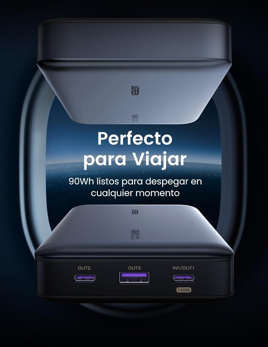 Power Bank Ugreen 25,000 mAh de 145W con pantalla digital