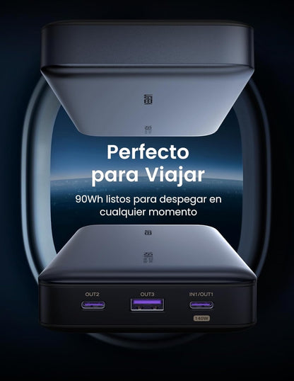 Power Bank Ugreen 25,000 mAh de 145W con pantalla digital