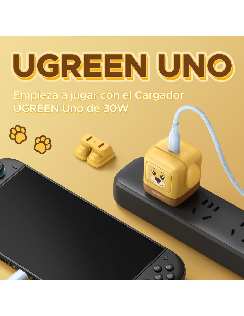 Cargador Ugreen Cargadog Nexode 30w Gan Usb-c Diseño Perrito
