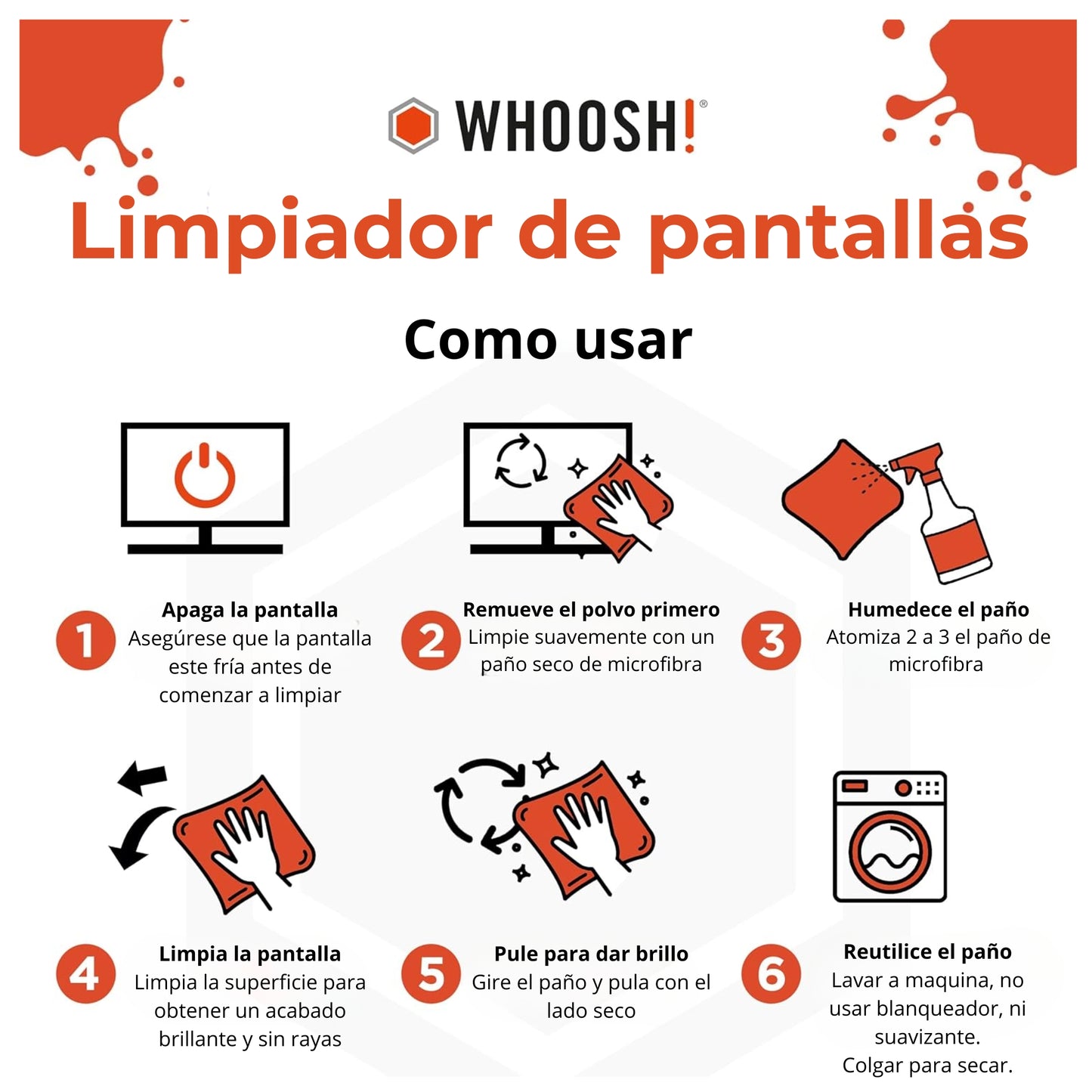 Spray Limpiador de Pantallas Whoosh! 500 ml Screen Shine Professional