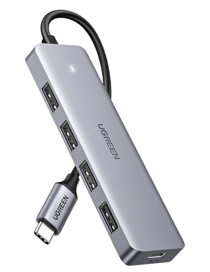 HUB 4 en 1 Ugreen Tipo C a USB 3.0 5Gbps Gris