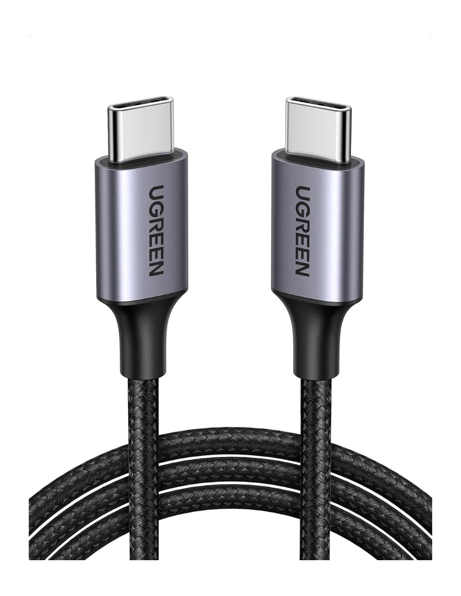 Cable USB C a Tipo C Ugreen 60W Reversible con Nylón de 2m Negro