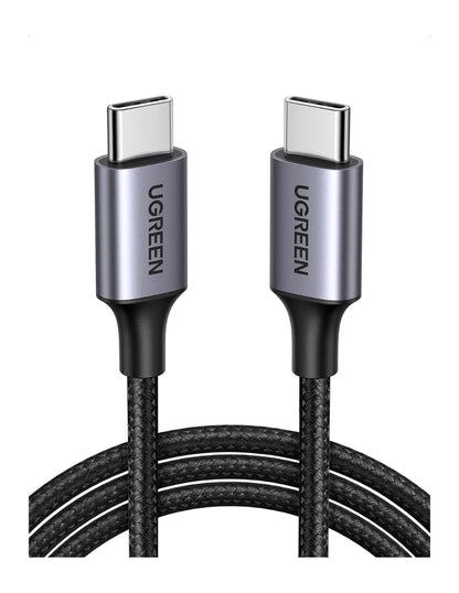 Cable USB C a Tipo C Ugreen 60W Reversible con Nylón de 2m Negro