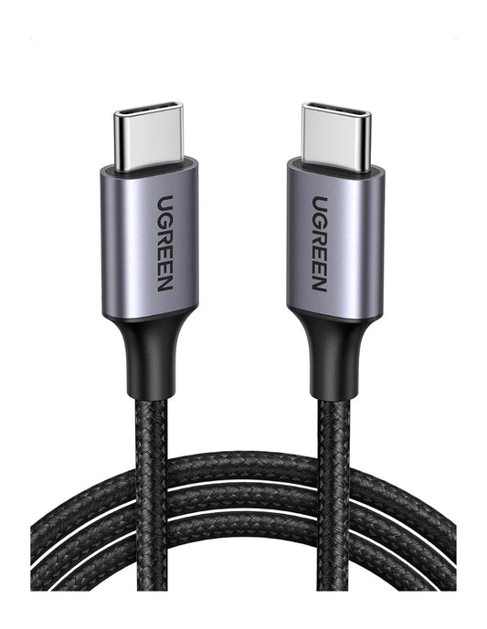 Cable USB C a Tipo C Ugreen 60W Reversible con Nylón de 2m Negro