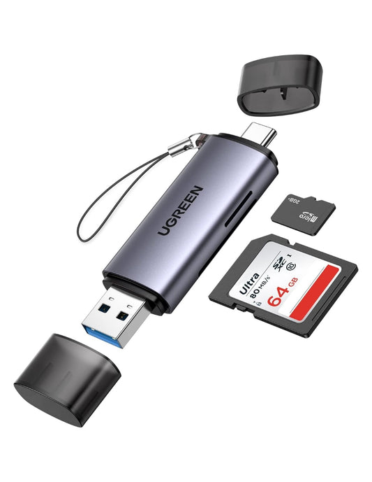 Lector de Tarjeta Ugreen USB C a USB-A OTG 5Gbps Gris