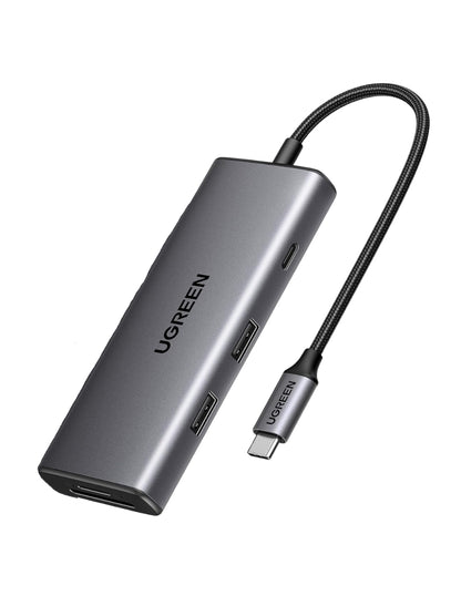 HUB USB-C 7 en 1 CM498 UGREEN 2 USB-A, 2 USB-C, 1 HDMI 4K/60hz y SD/TFT