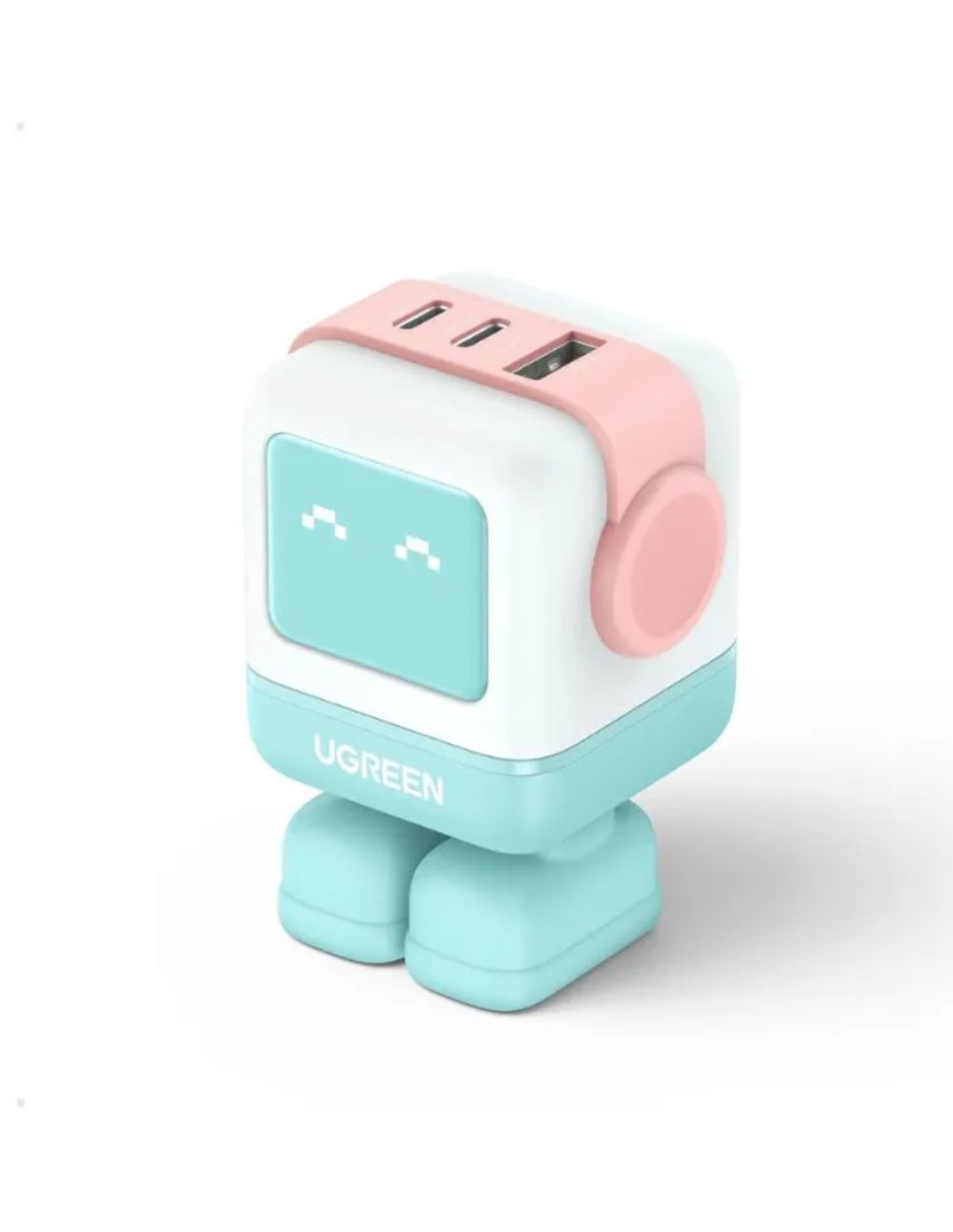 Cargador Ugreen 65W RobotGaN 2 Puertos USB C y 1 A Carga Rápida