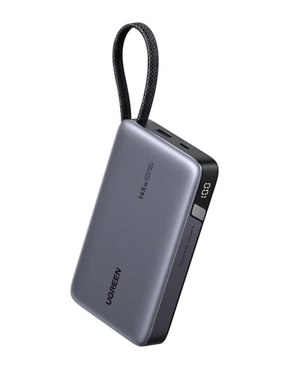 Power Bank Ugreen de 20000mAh y 145W con Cable USB-C Integrado para MacBook y iPhone