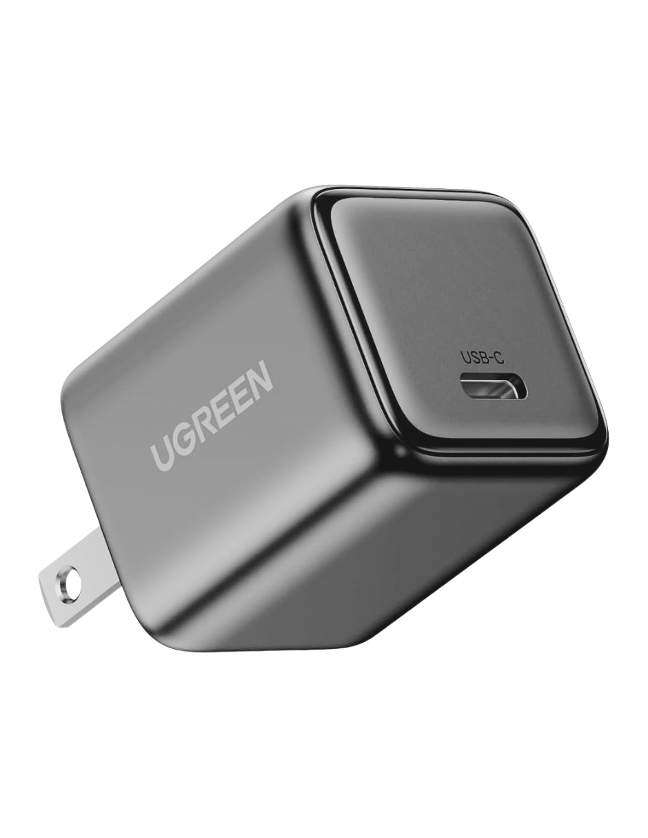 Mini Cargador Ugreen 20w Carga Rápida Pd Gan Usb C Color Gris