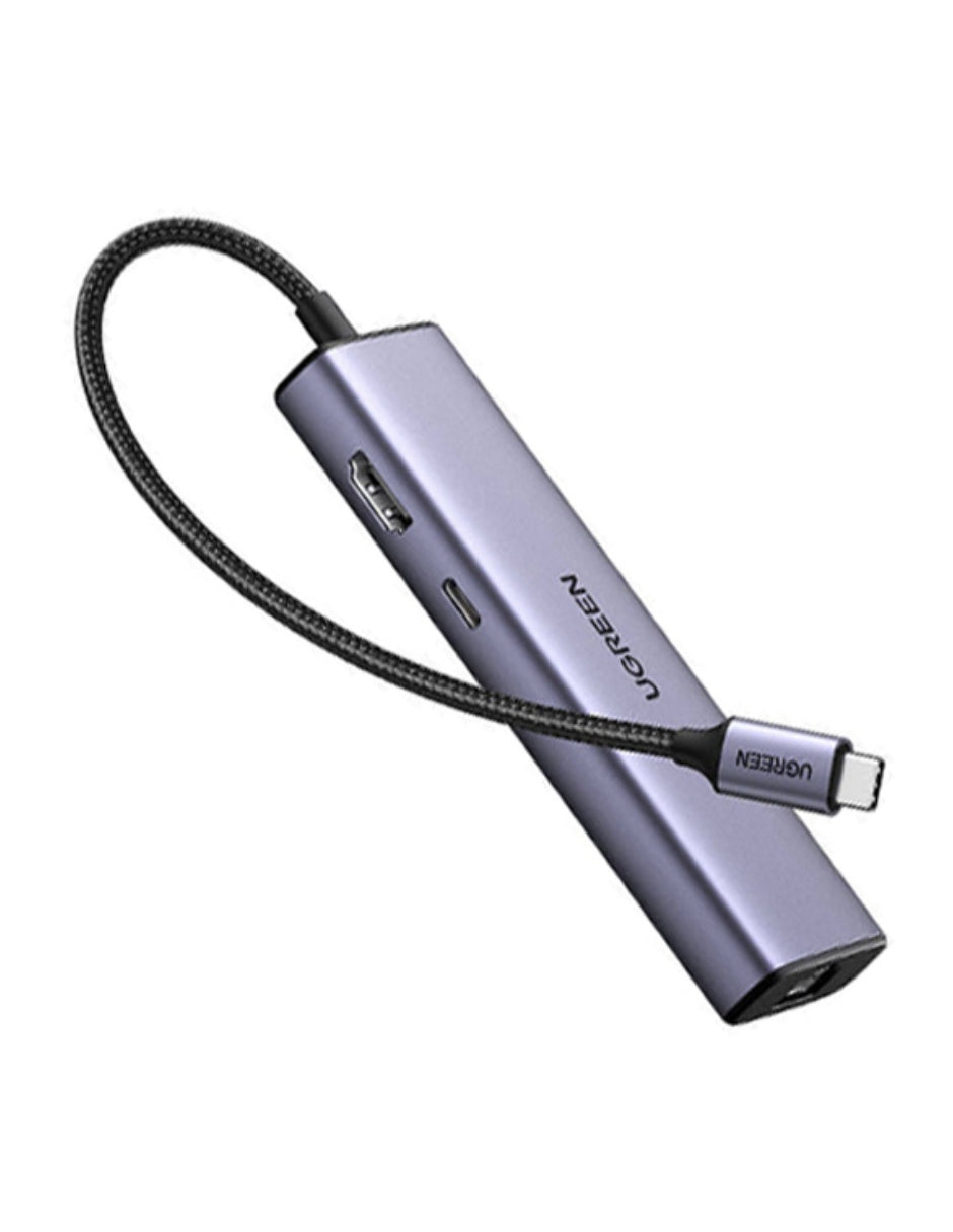 HUB USB-C 6 en 1 UGREEN 3 USB-A, 1 USB-C, HDMI 4K/30hz y Ethernet
