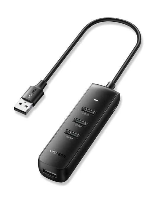 Hub Usb 3.0 Ugreen 4 Puertos 5gbps Conector De Carga Micro Usb