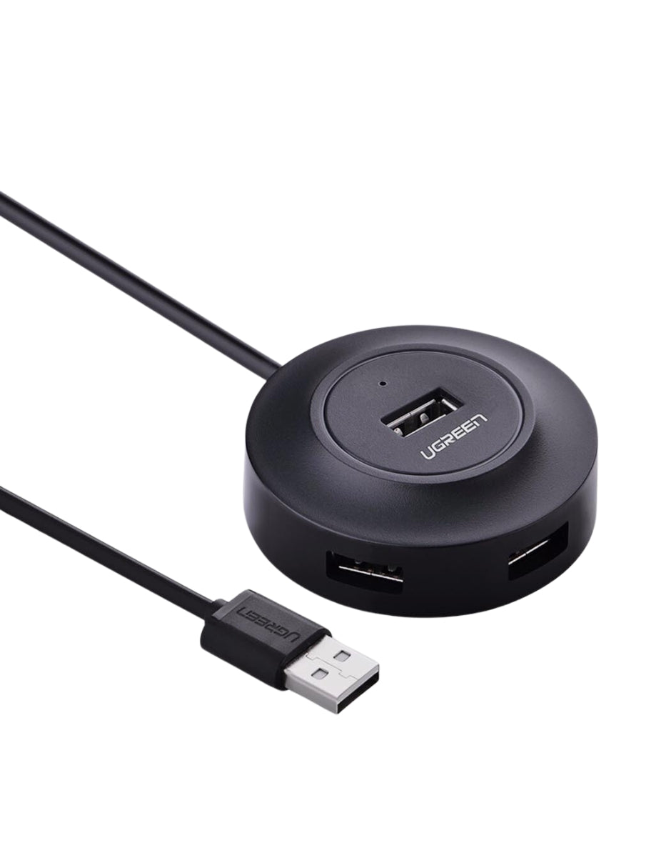 HUB 4 en 1 Ugreen CR106 USB-A a USB-A 480 Mbps color negro