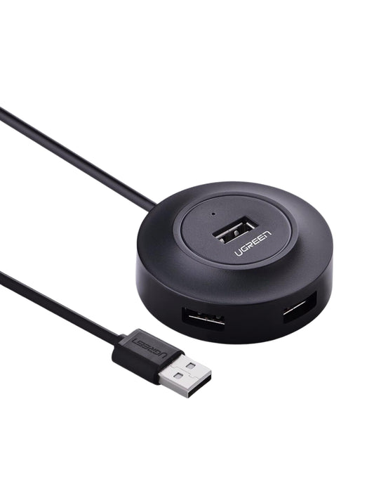 HUB 4 en 1 Ugreen CR106 USB-A a USB-A 480 Mbps color negro