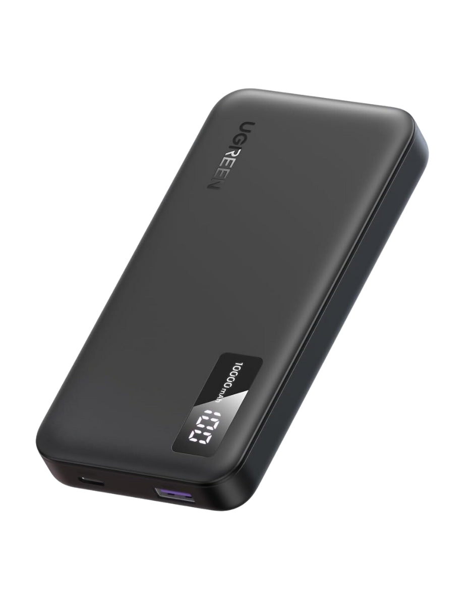 Power Bank Ugreen 10,000mAh USB C 20W con Pantalla LED Negro