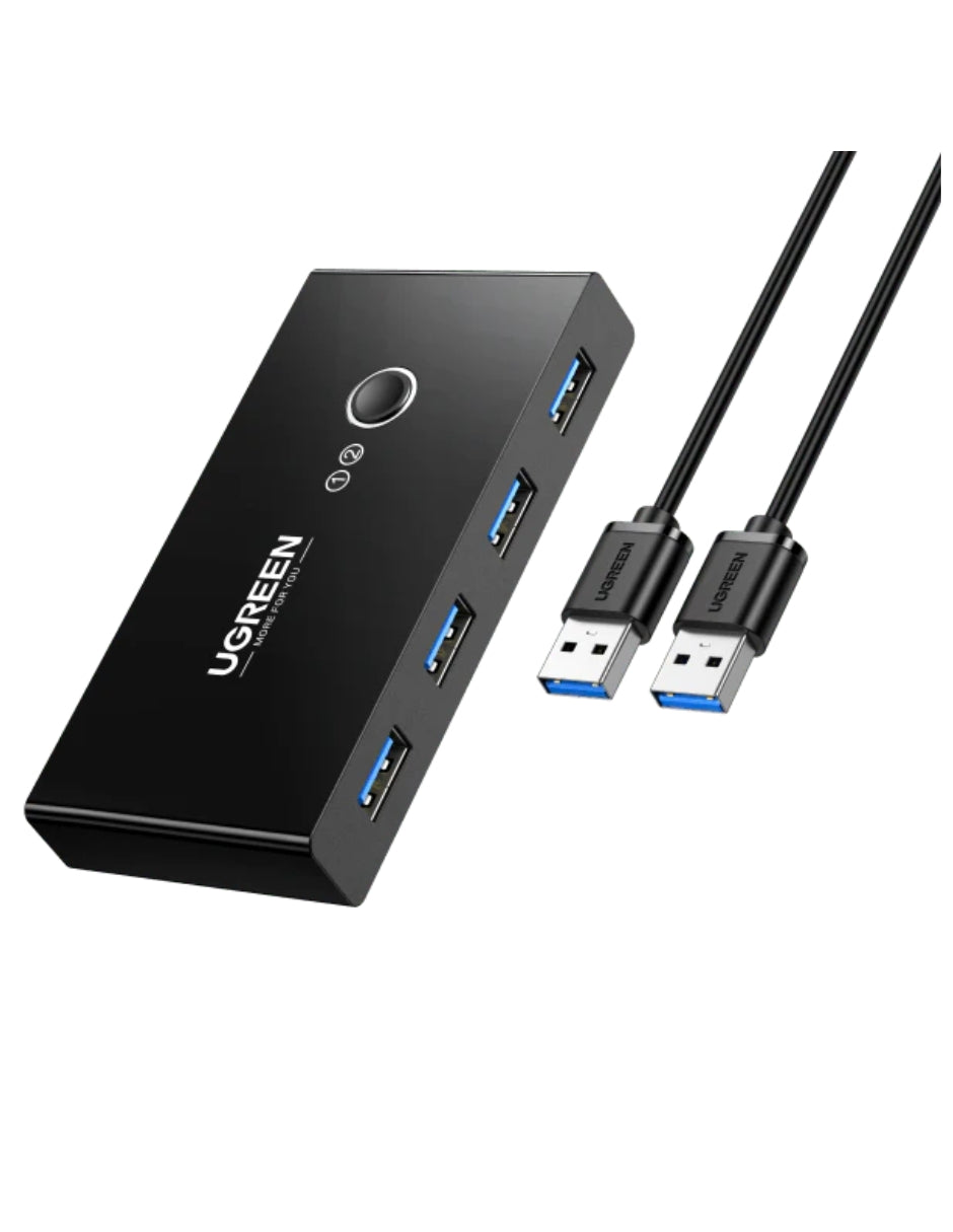 HUB adaptador 4 en 1 Ugreen con Switch selector 2 Salidas color negro