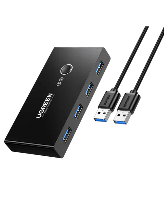 HUB adaptador 4 en 1 Ugreen con Switch selector 2 Salidas color negro