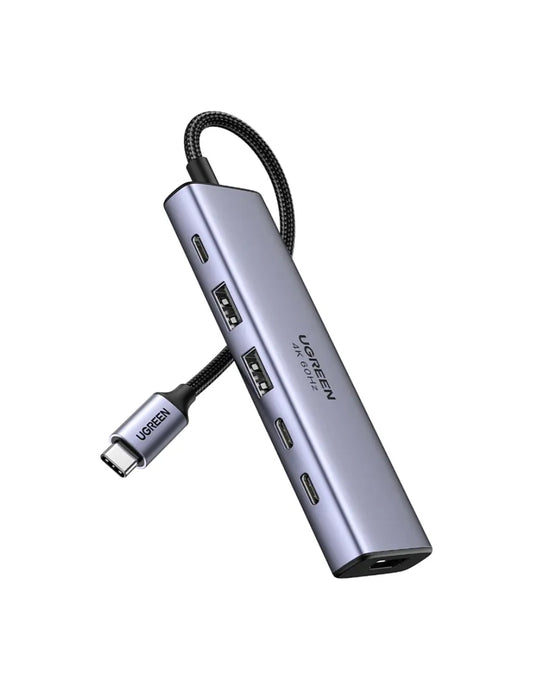 Hub 6 en 1 Ugreen USB-C a 1 HDMI, 2 USB A, 3 USB C 4K Carga Rápida
