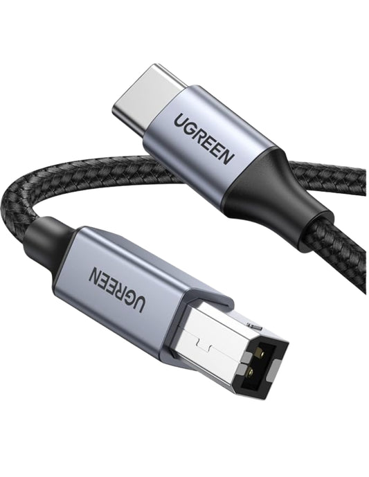 Cable de Impresora UGREEN USB-C a USB-B 2.0 (2 Metros) con Thunderbolt 3/4