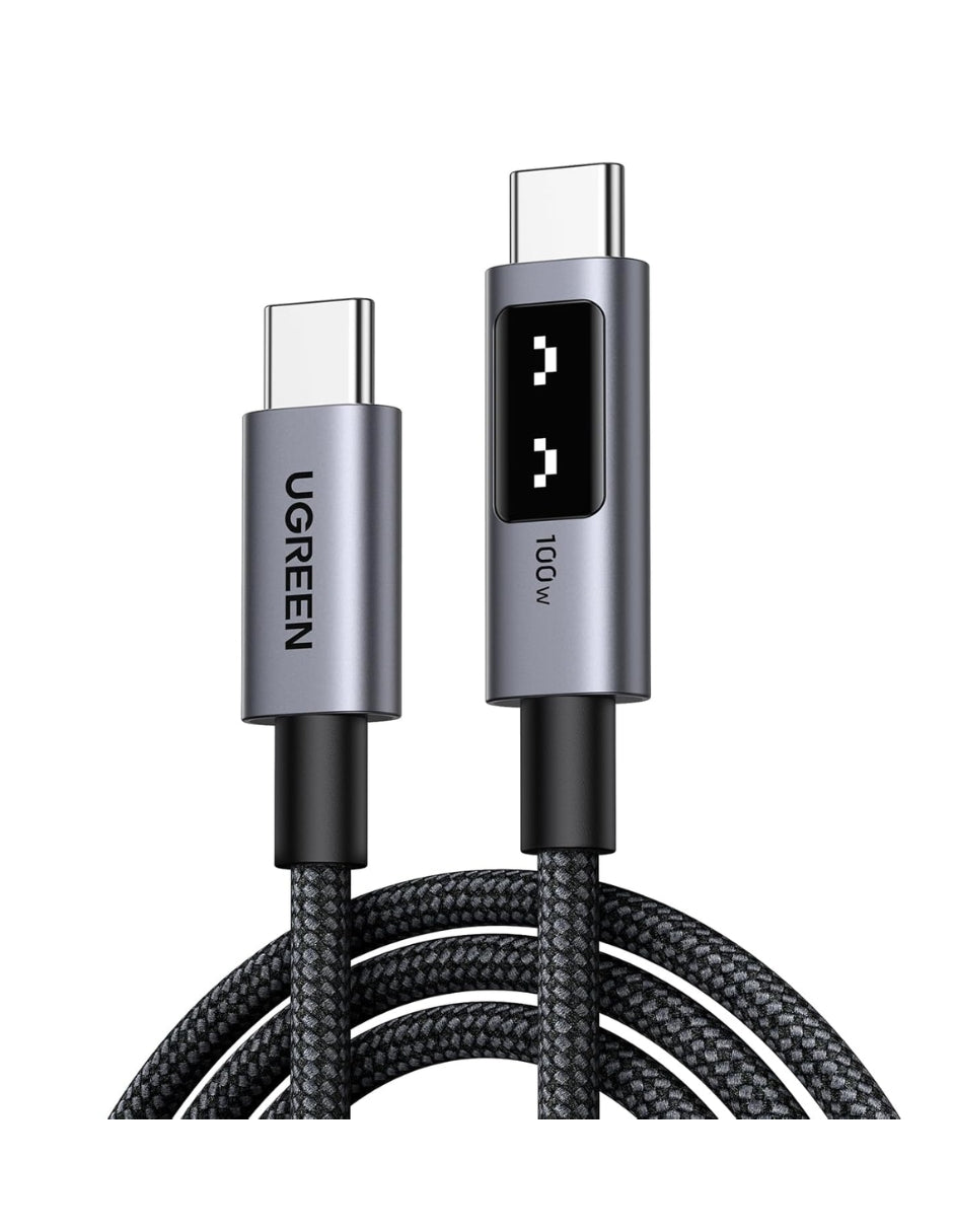 Cable Tipo C a Tipo C Ugreen Uno 100W 1m con pantalla Led