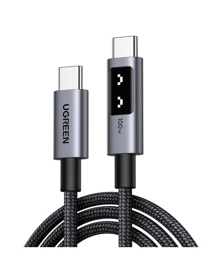 Cable Tipo C a Tipo C Ugreen Uno 100W 1m con pantalla Led