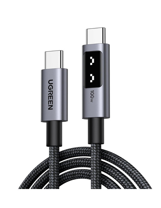 Cable Tipo C a Tipo C Ugreen Uno 100W 1m con pantalla Led