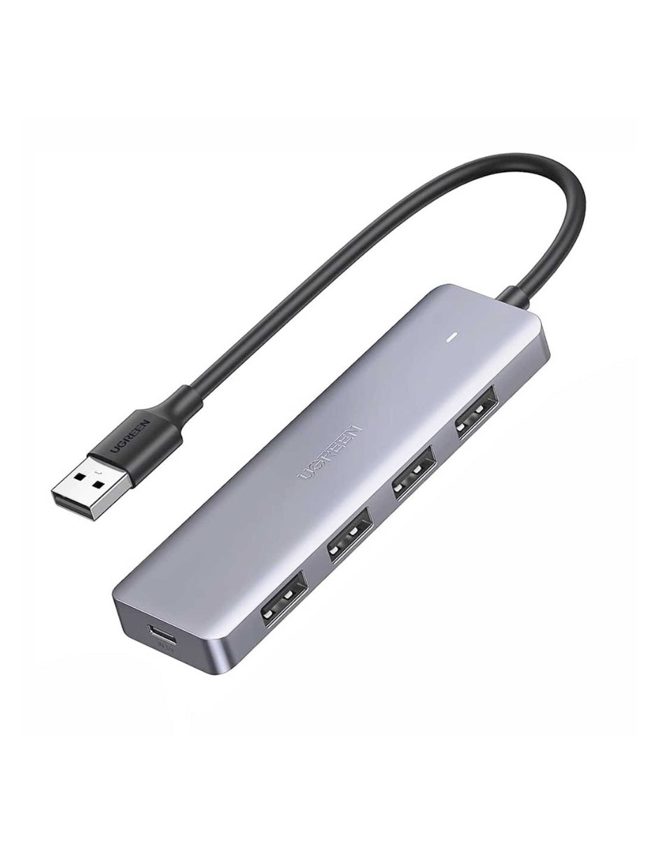 HUB 4 en 1 Ugreen USB-A a USB 3.0 5Gbps Gris