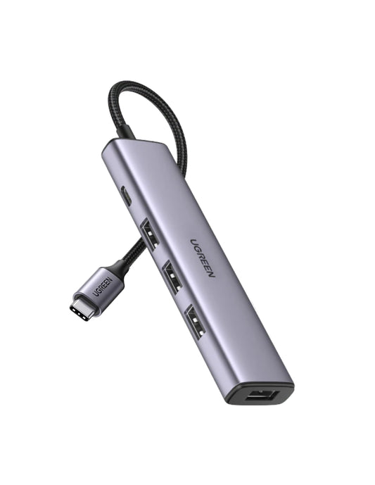 HUB USB-C 4 en 1 UGREEN CM473 USB-A 3.0 5Gbps + 1 soporte USB C
