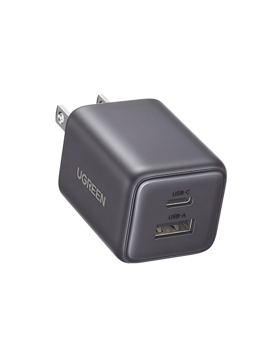 Cargador de pared UGREEN 20W GAN Tipo C Y Usb Rapido
