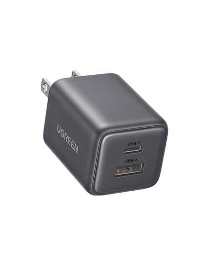 Cargador de pared UGREEN 20W GAN Tipo C Y Usb Rapido
