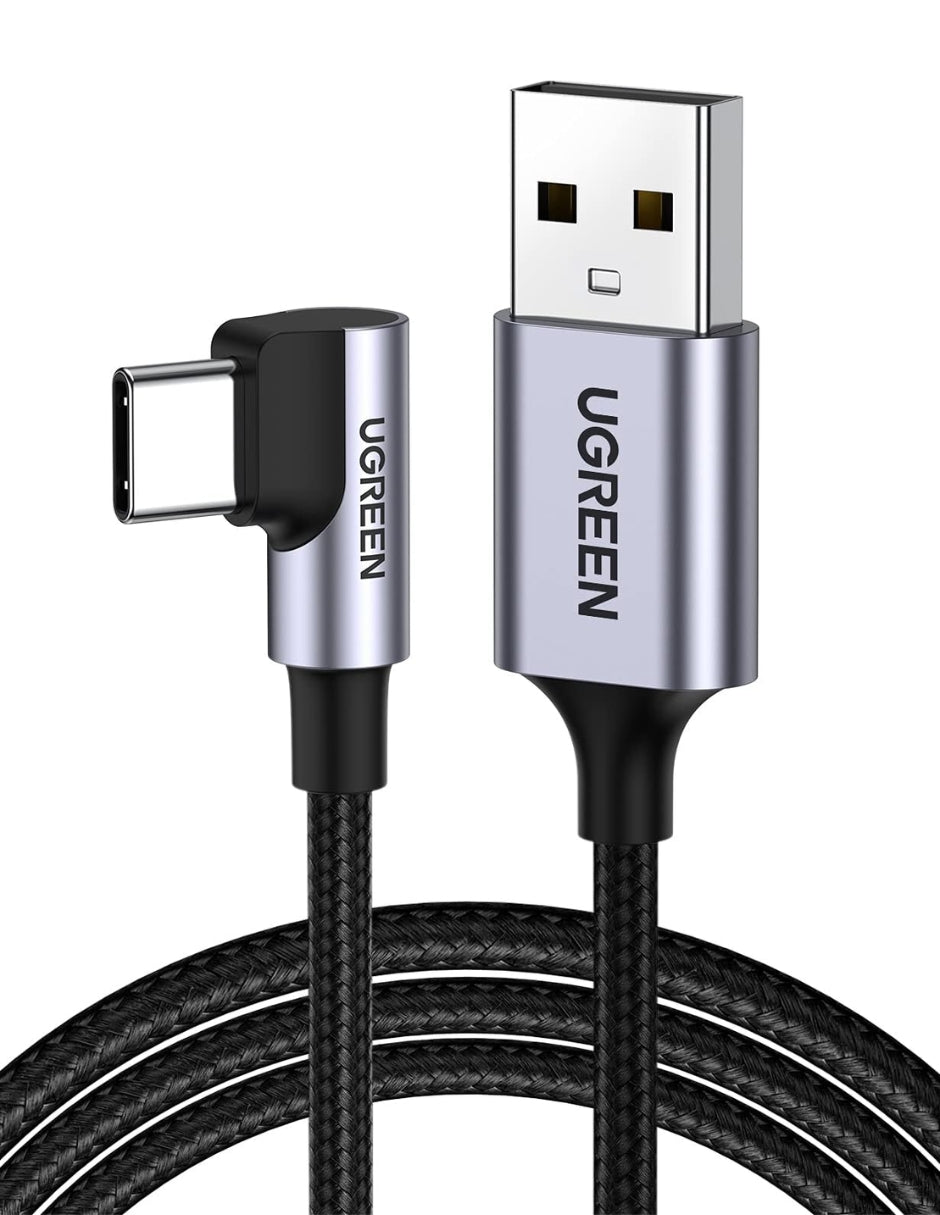 Cable Usb C 90 Grados 2m Ugreen 18W Carga Rápida Gris