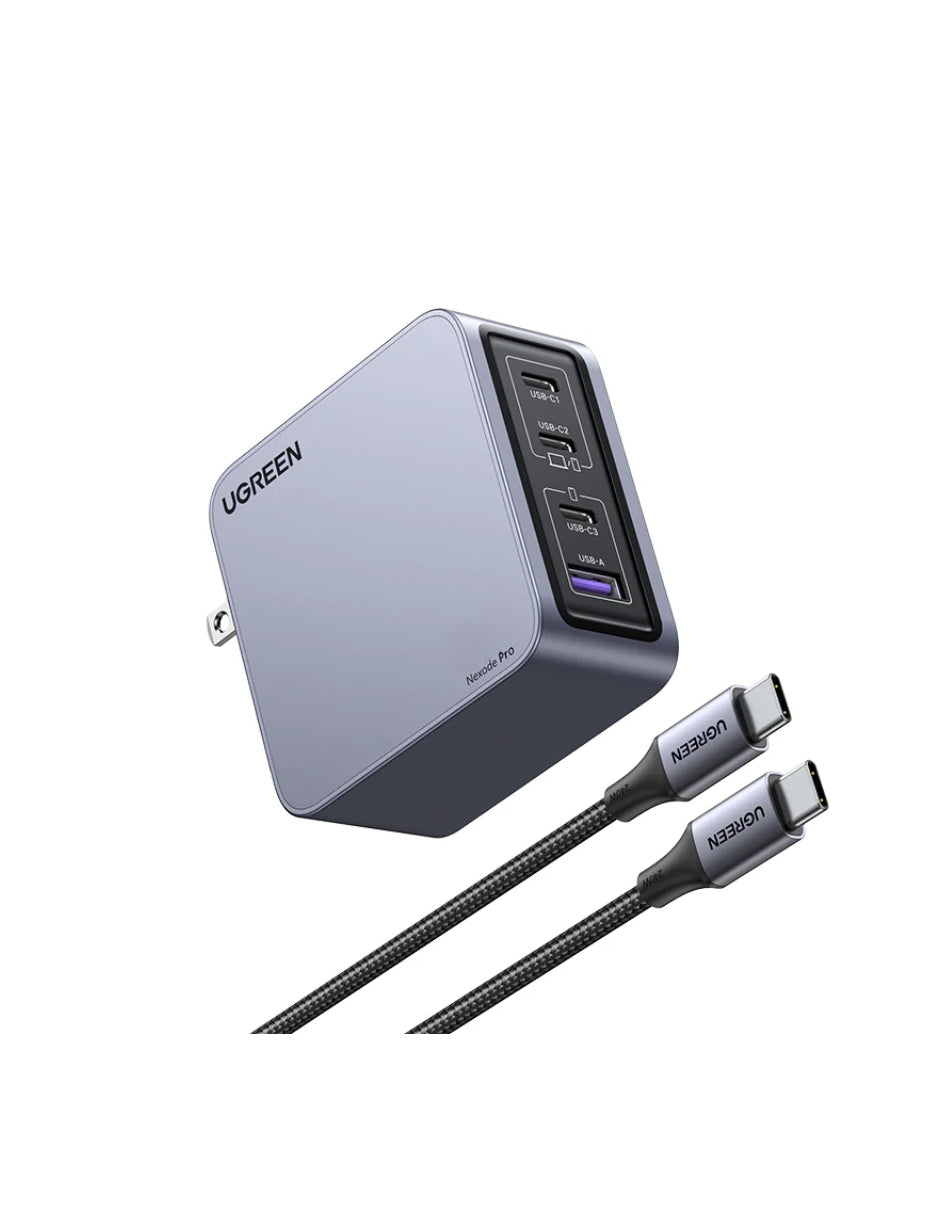 Cargador Ugreen Nexode Pro 3 Usb-C, 1 Usb-A 160W con Cable USB-C 1.5m