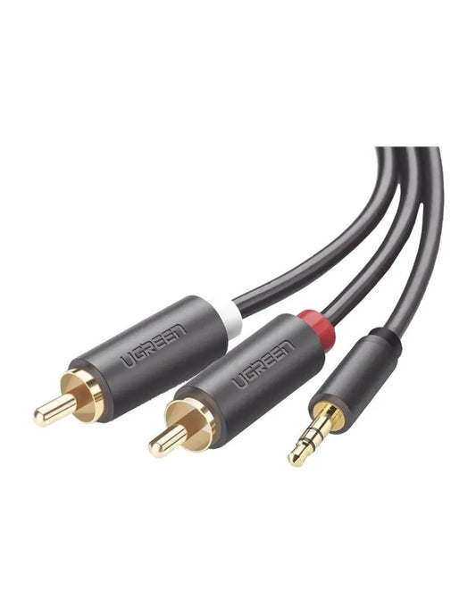 Cable Adaptador de Audio Ugreen 3.5mm a 2 RCA (Estéreo) 3 Metros