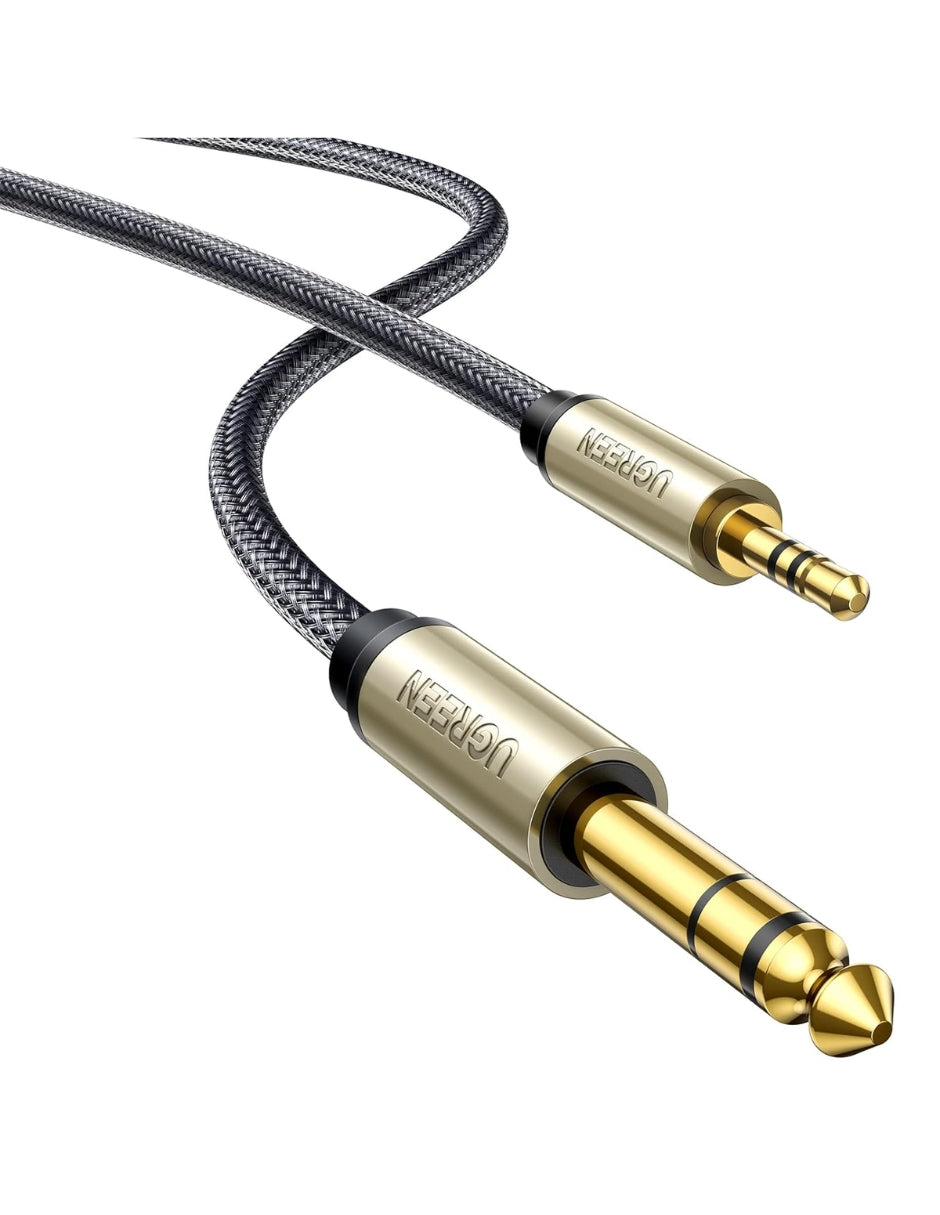 Cable UGREEN Audio Estéreo 3.5mm (Aux) a 6.35mm (P10) 1m Reforzado Hi-Fi