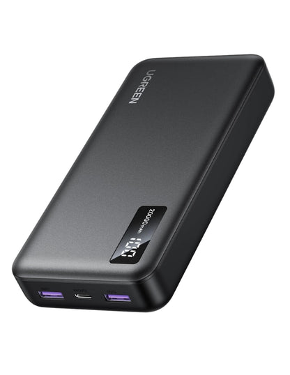 Power Bank Ugreen 20,000mAh USB-C 20W con Pantalla LED Negro