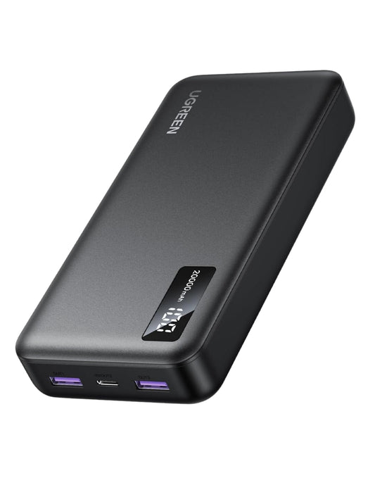 Power Bank Ugreen 20,000mAh USB-C 20W con Pantalla LED Negro