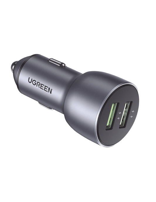 Cargador Auto Ugreen 10144 36w Dual Usb-a Qc 3.0 Aluminio